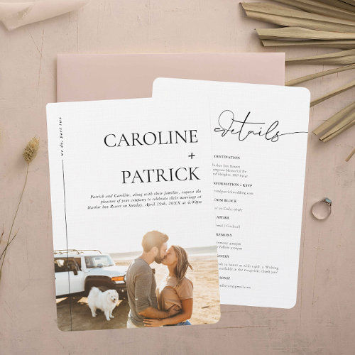 Best Deals! Modern Minimal | Photo Wedding Details & Invitation