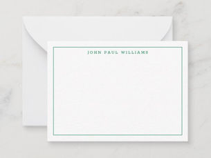 Big Deals! Chic Forest Green Professional Simple Thin Border Note Card