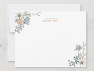 Top 5! Boho Floral Personalized Stationery Note Card