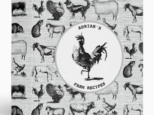 Review Vintage Farm Animal Rustic Collage Recipe Cookbook 3 Ring Binder