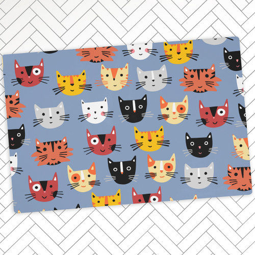 Best Deals! Fun Kitty Cats Food and Water Pet Mat