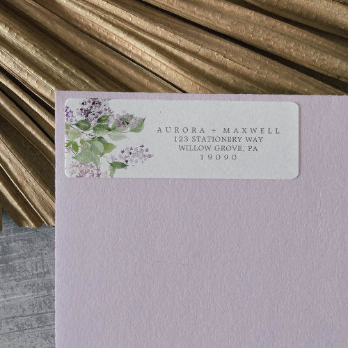 Top 10! Rustic Lilac Return Address Label