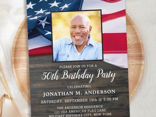 Hot Review! Patriotic Custom Photo USA American Flag Birthday Invitation Postcard