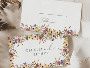 Big Deals! Colorful Wildflower | Meadow Flat Wedding Place Card