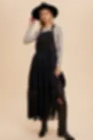 EMBROIDERED SKIRTALL WITH LACE INSETS FRONT VIEW