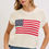 Thumbnail: CREAM FLAG SWEATER TOP FRONT VIEW
