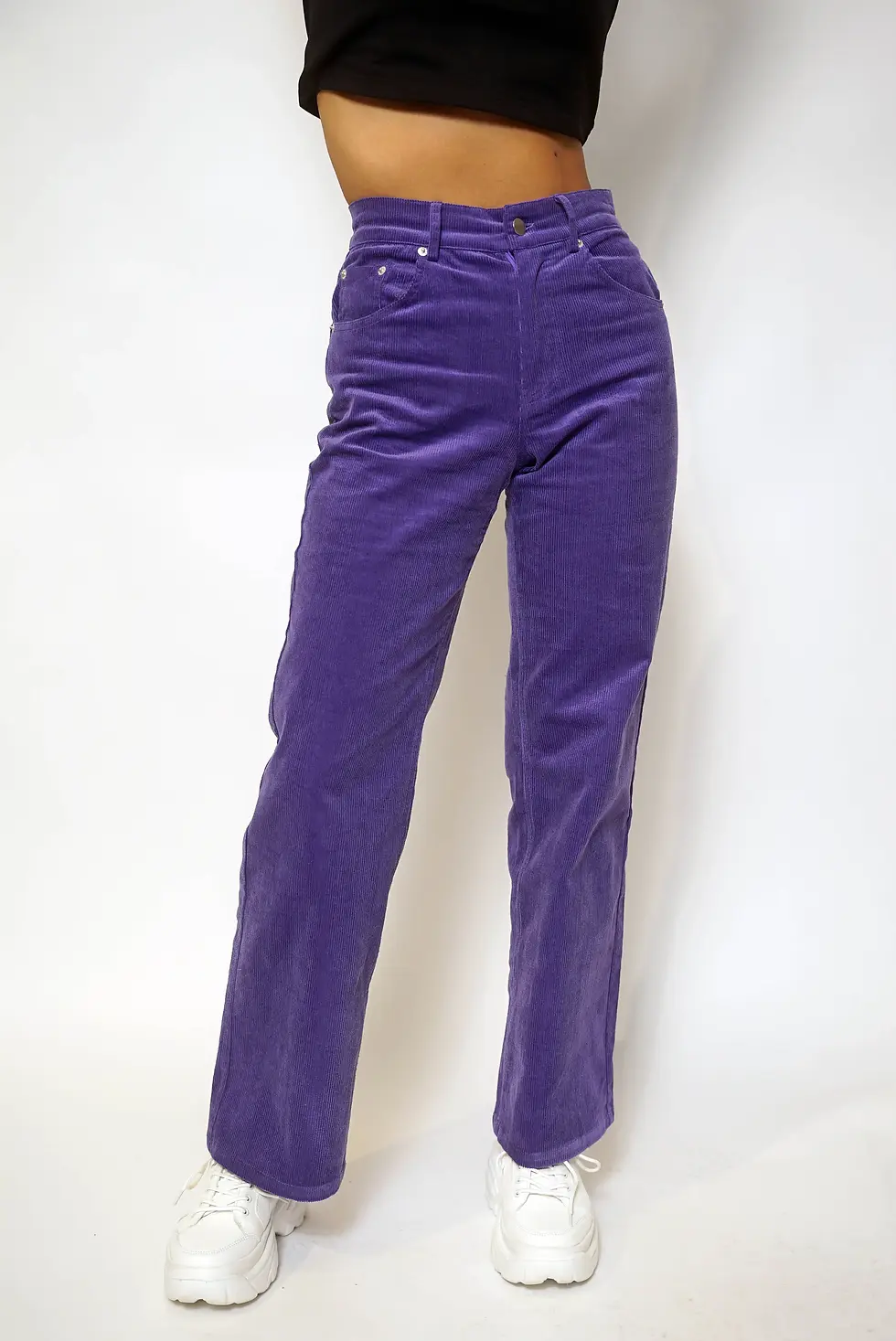 Thumbnail: PURPLE CORDUROY PANTS FRONT VIEW