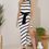 Thumbnail: Black and White Striped Knit Midi Dress Front View