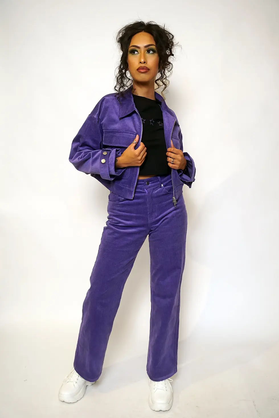 Thumbnail: PURPLE CORDUROY JACKET FRONT VIEW