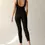 Thumbnail: Black Bamboo Yoga Catsuit Rear View