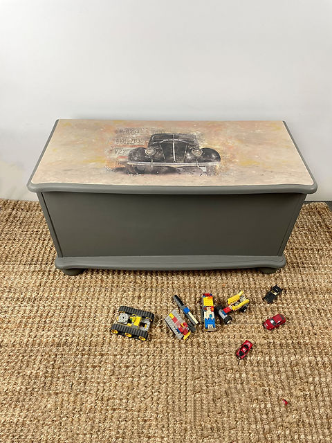 Vintage Toy Box Blue Boy Furniture