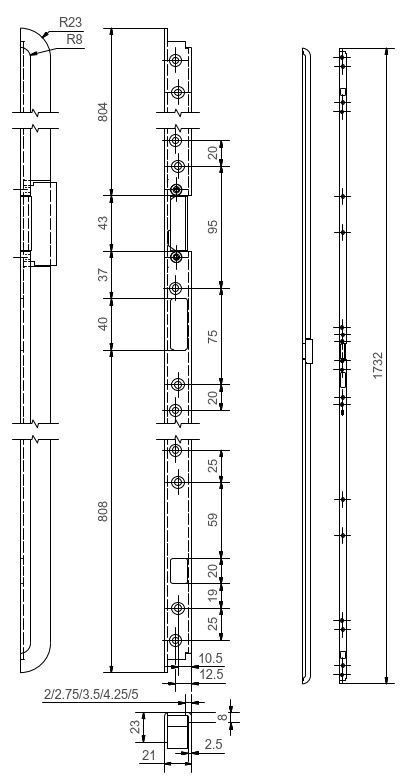 Einfräs-Schliessleiste