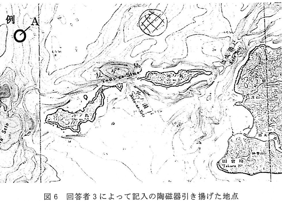 海揚がり遺物採集地点                                        木村淳「和歌山市加太沖海揚がり陶磁器の引き揚げ地点と海底遺跡基礎調査報告」『関西湾岸エリアの海の文化観光と広域連携』甲南大学総合研究所叢書13 9、2020