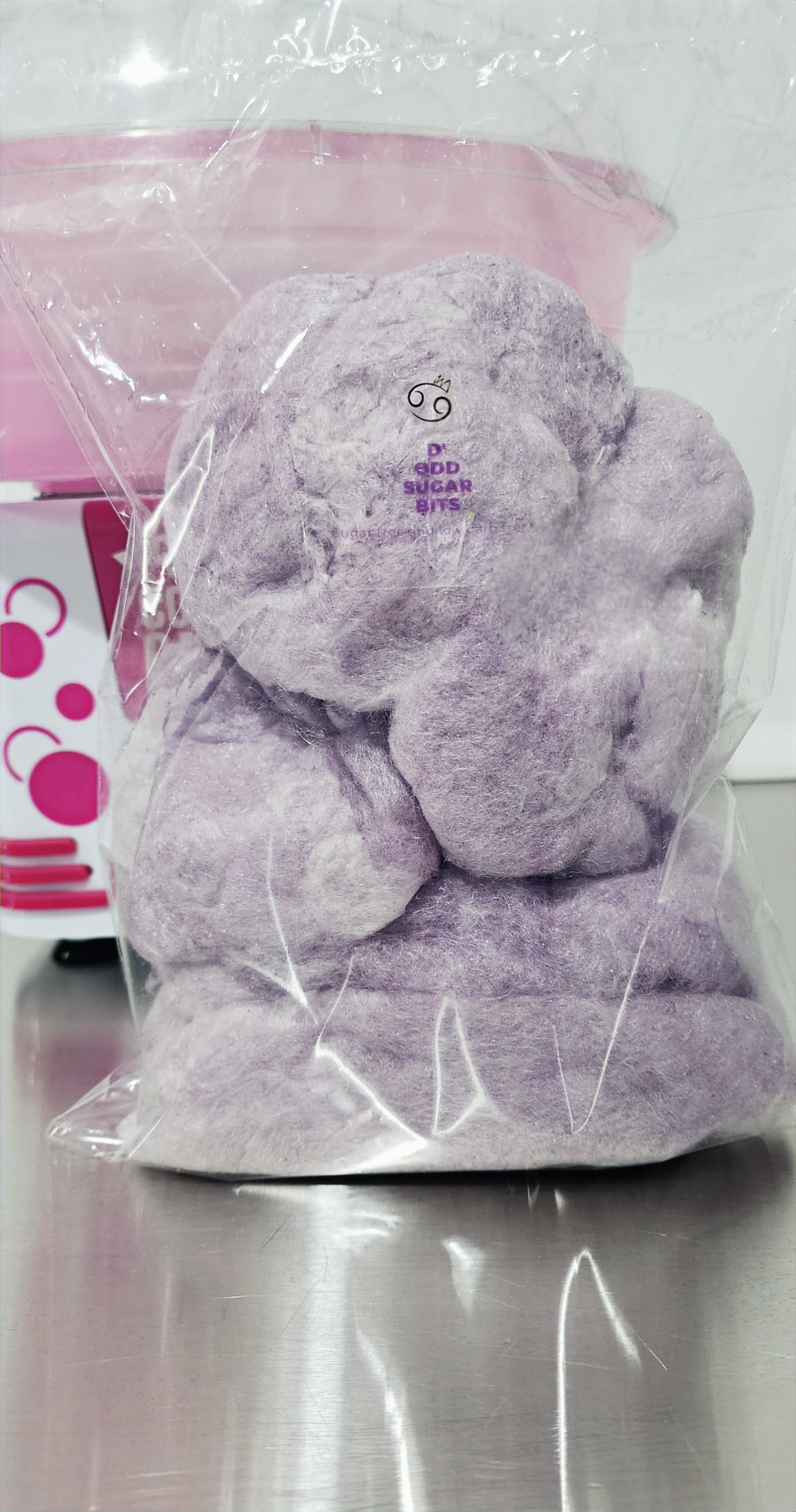 Sugar-free Spun Cotton Candy Purple Grape 100g pack