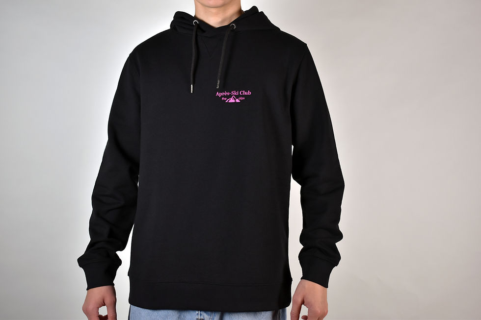 Schwarzer Hoodie bestickt mit «Après-Ski Club»