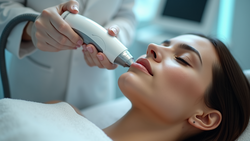 Close-up of laser hair removal device in a medspa