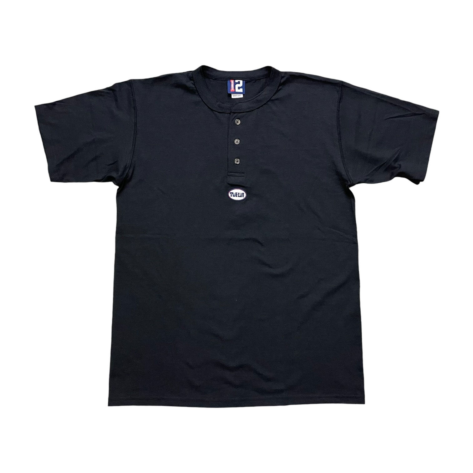 12AUTHENTIC / ITSUMO TWELVE Logo Henley Neck T-Shirt