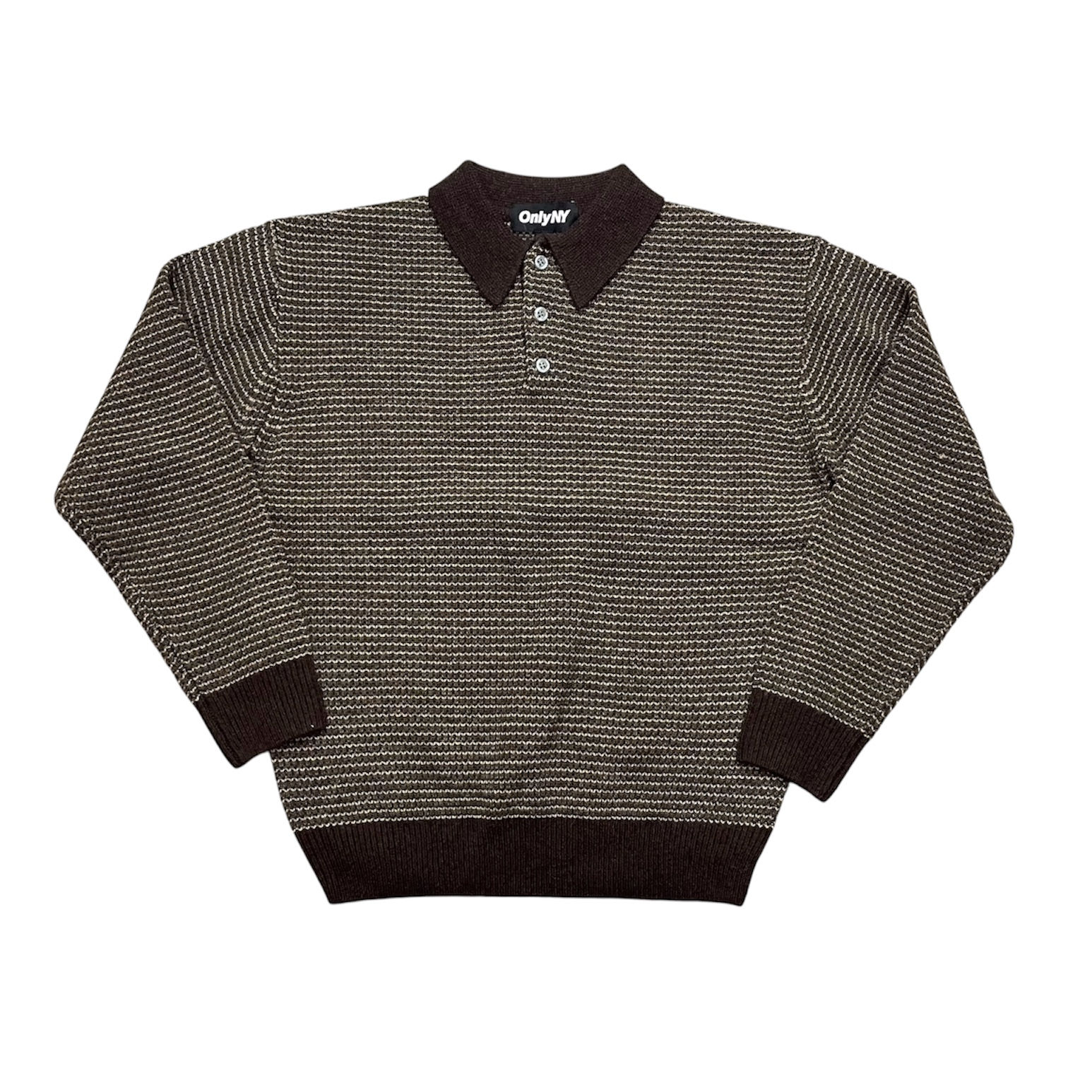 Only NY / Waffle Stripe Wool Blend Polo