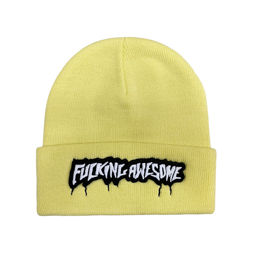 FUCKING AWESOME リワークドビーニー FUCKING AWESOME DRIP EMBROIDERED BEANIE / BLACK (ファッキン