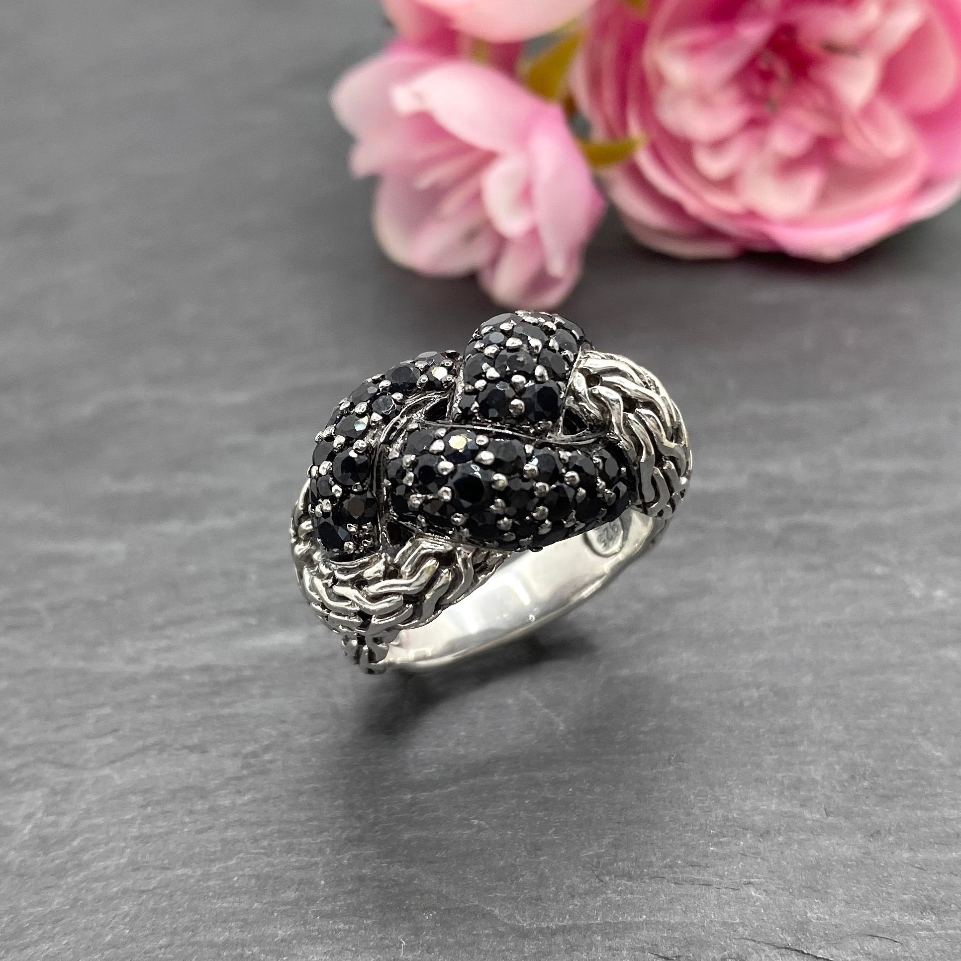 Silver John Hardy Black Onyx Dress Ring