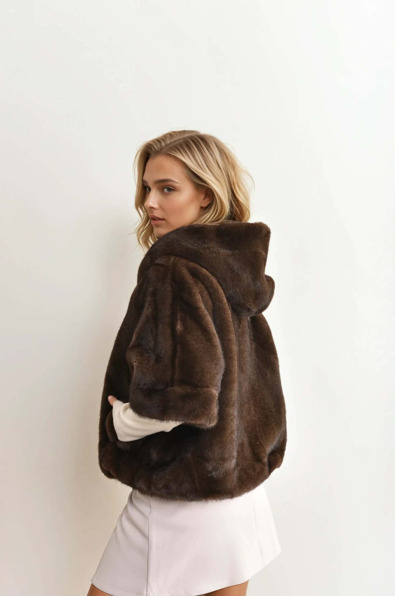 Noëlle Faux Fur Jacket - Chocolate