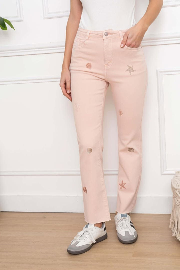 Thumbnail: FOLYROSE Stretchjeans ROZE zeevrucht