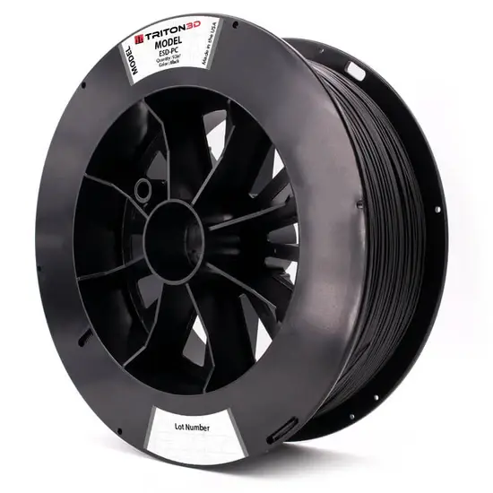 Rolo de filamento ESD PC Triton  na cor preta