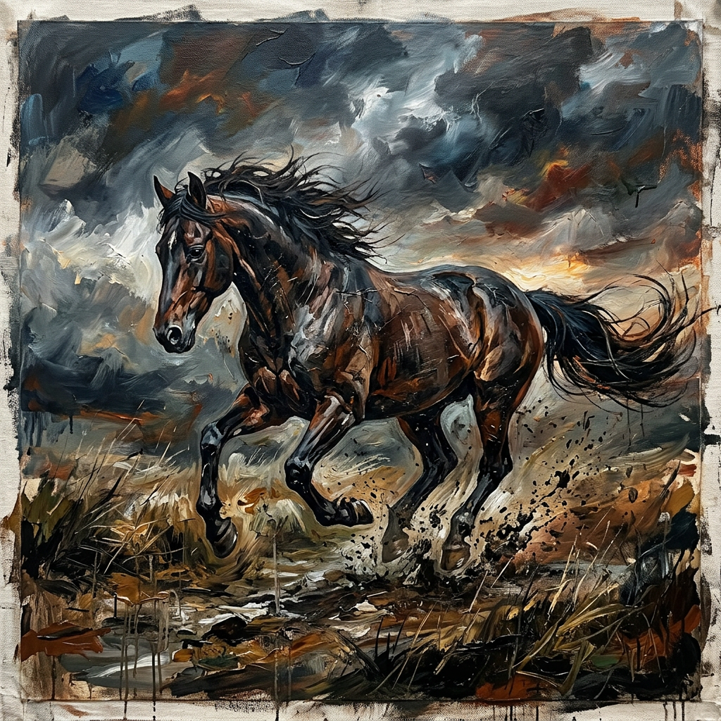 Dramatic Horse Painting Prints.horse4