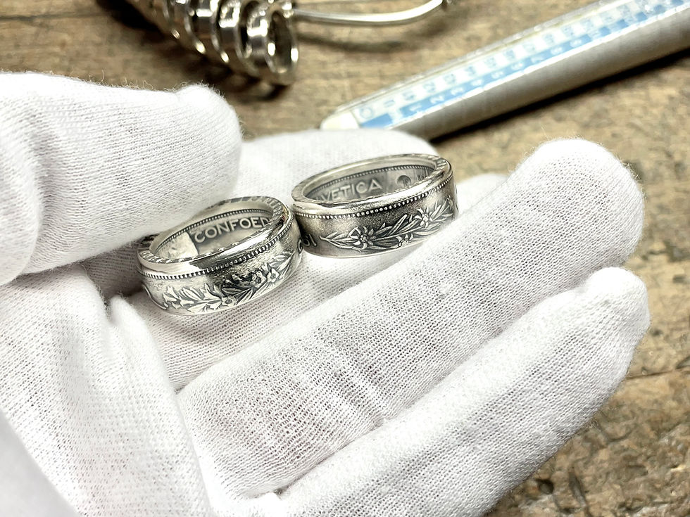 Miniature : N°1 "Pièce de 5.- Suisse" Bague avec la date de votre choix