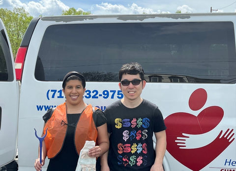 A couple posing during the Great Harrisburg Litter Cleanup