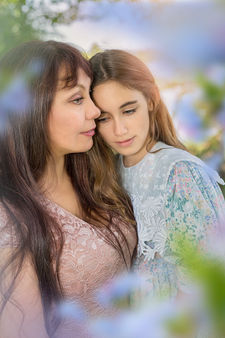 Children Outdoor photoshoot with flowers and artistic overlays. Space Coast Florida.