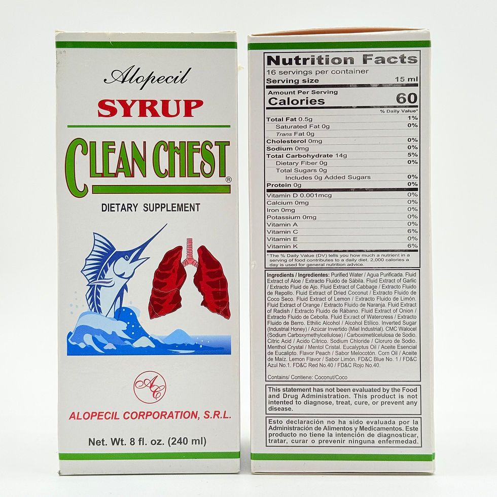 ALOPECIL Clean Chest Syrup – Suplemento para el sistema respiratorio (240 mL