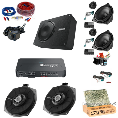 BMW Front Component + Underseat Subs + Boot Sub with Non-DSP 5-Ch Amp & Remote