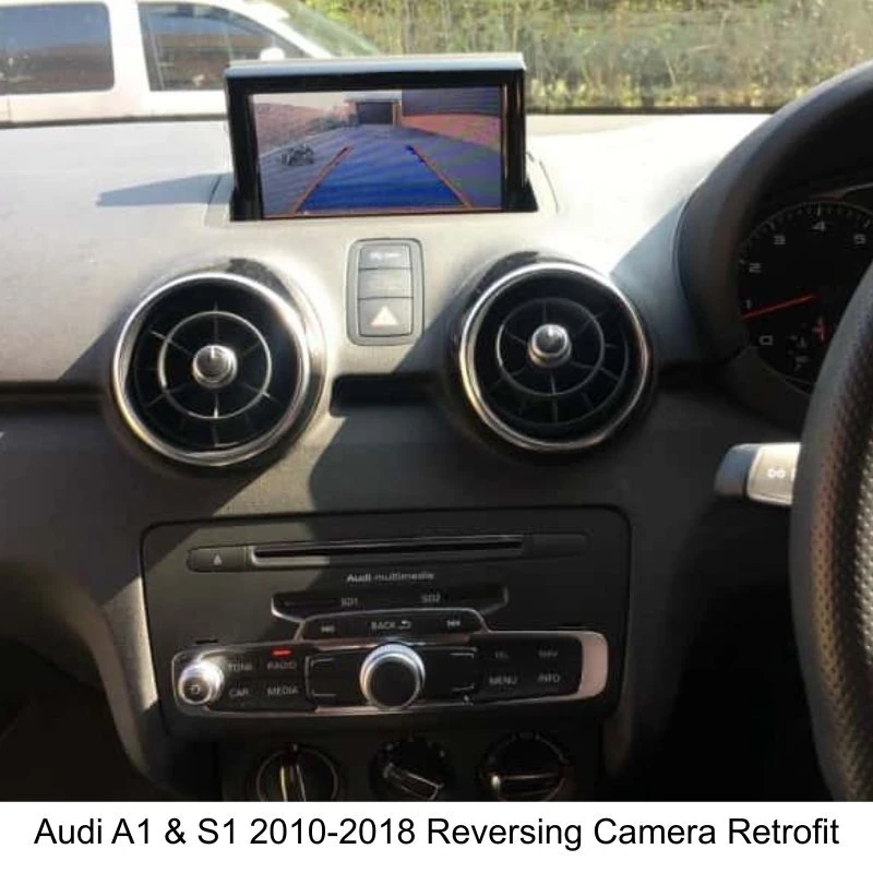 Autologics supplier example: Audi A1/S1 2010–2018 reversing camera display with parking guidelines
