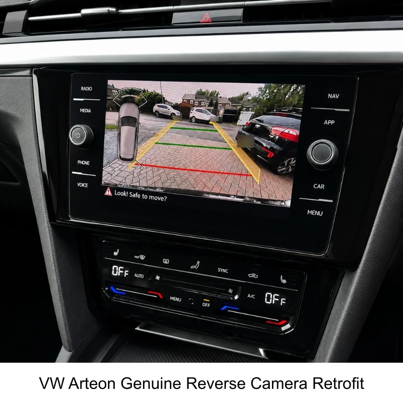 Autologics supplier example: VW Arteon reversing camera display with parking guidelines