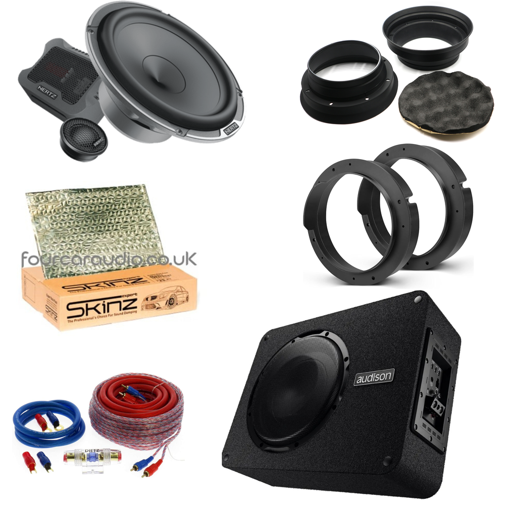 High Level Hertz Mille Pro Front Speaker and Active Prima Boot Sub