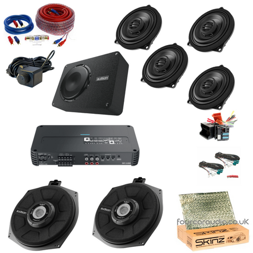 BMW Front & Rear Coaxial + Underseat Subs + Active Boot Sub with Non-DSP Amp