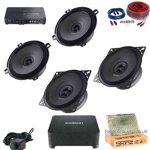 Defender – Front & Rear Coaxial Speakers + 5-Channel Amp + Passive Sub