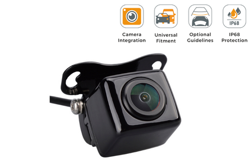 Universal rear view back up camera with adjustable bracket GLOSS BLACK