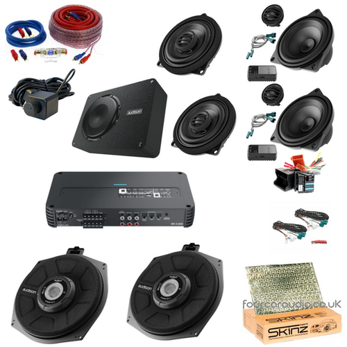 BMW Front Cmpnt + Rear Coaxial + Underseat Sub + Act Boot Sub + Non-DSP Amp