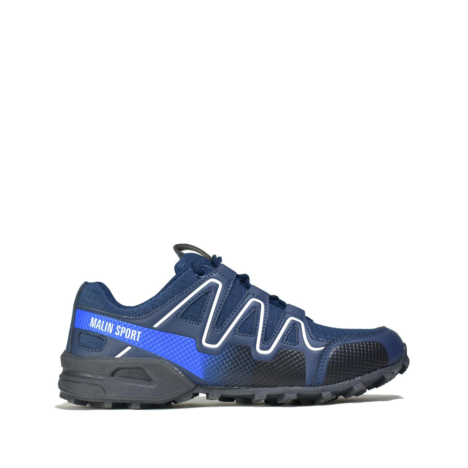 Navy blue trail running shoe