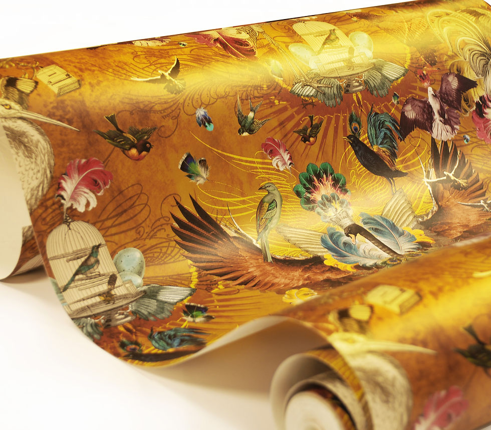 Thumbnail: WALLPAPER Arrivée des Oiseaux - Citrine