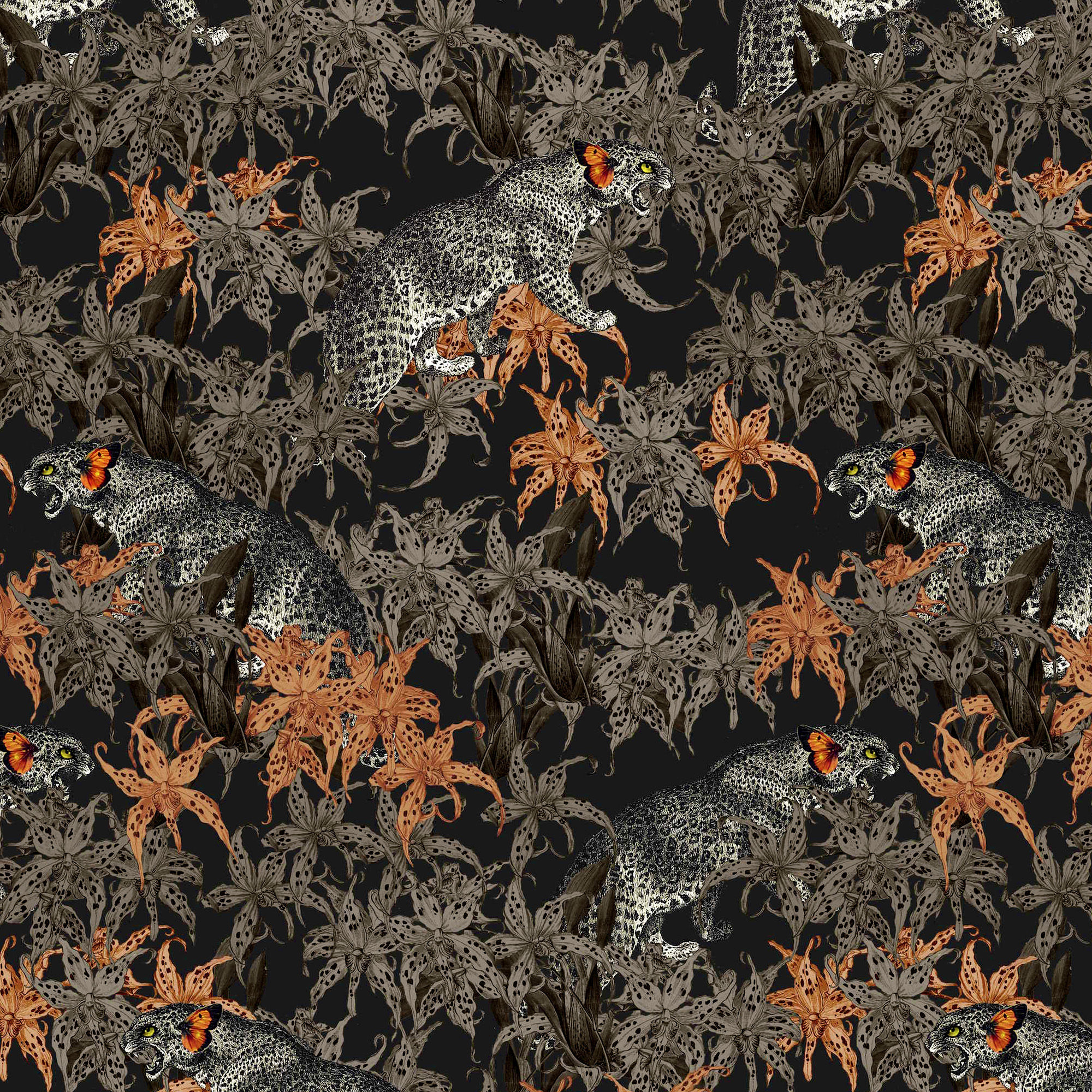 WALLPAPER Leopard's Prowl - Tamarind