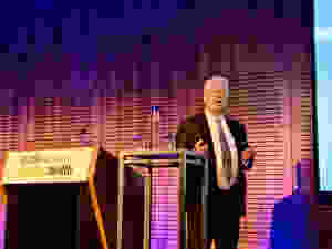 The Author addresses the HIMSS Australia Digital Health Summit in Sydney. Photo: HIMSS