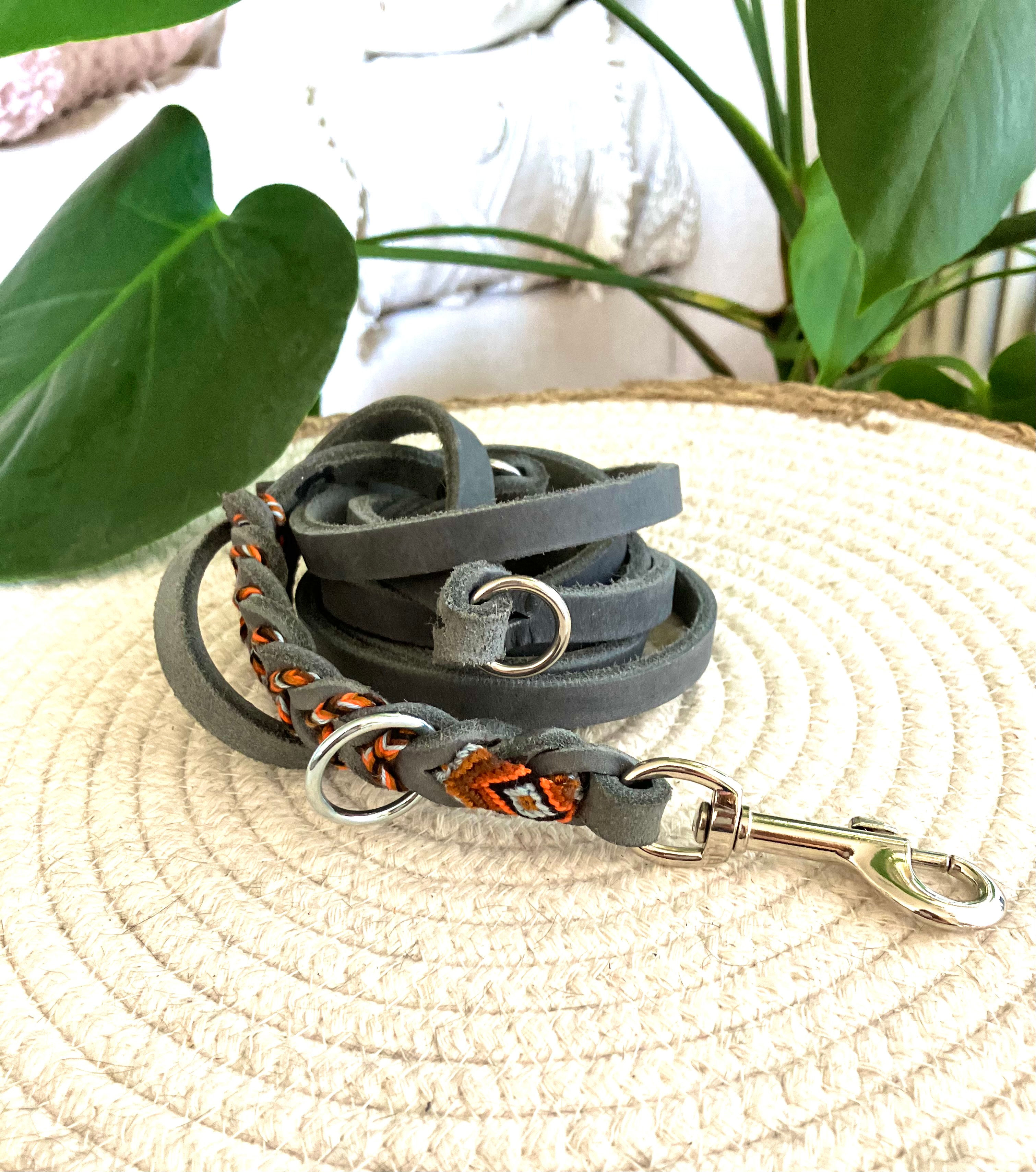 Hundeleine - Fettleder Grau