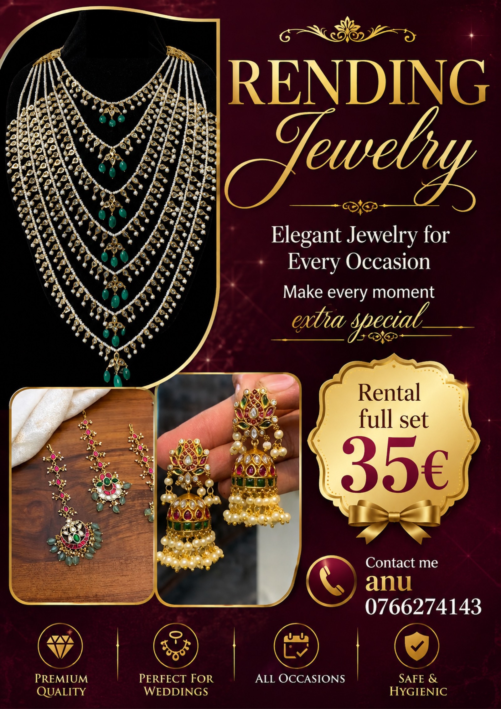 Parure de bijoux indiens traditionnels