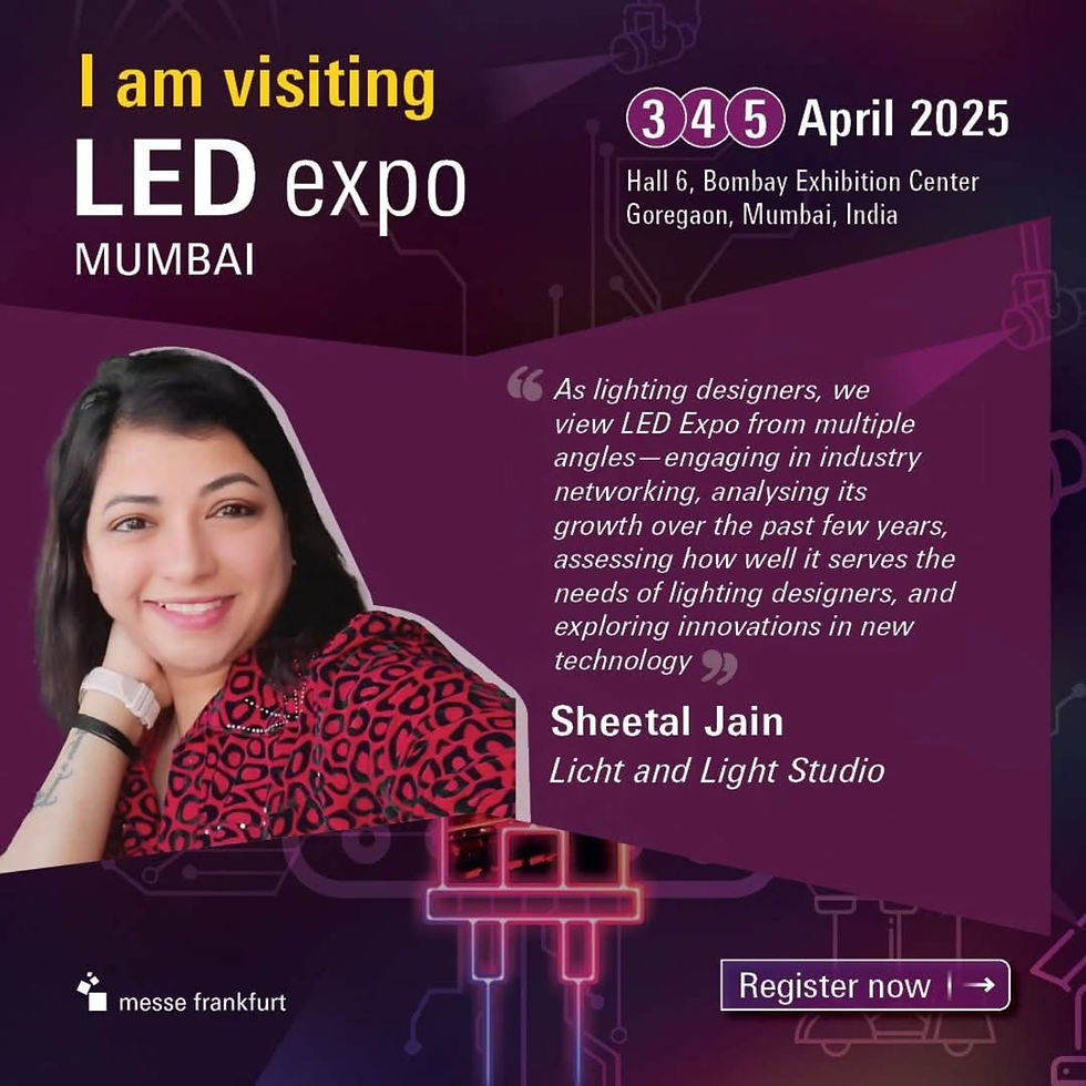 Looking forward to welcoming Sheetal Jain, founder and creative director, Licht and Light 