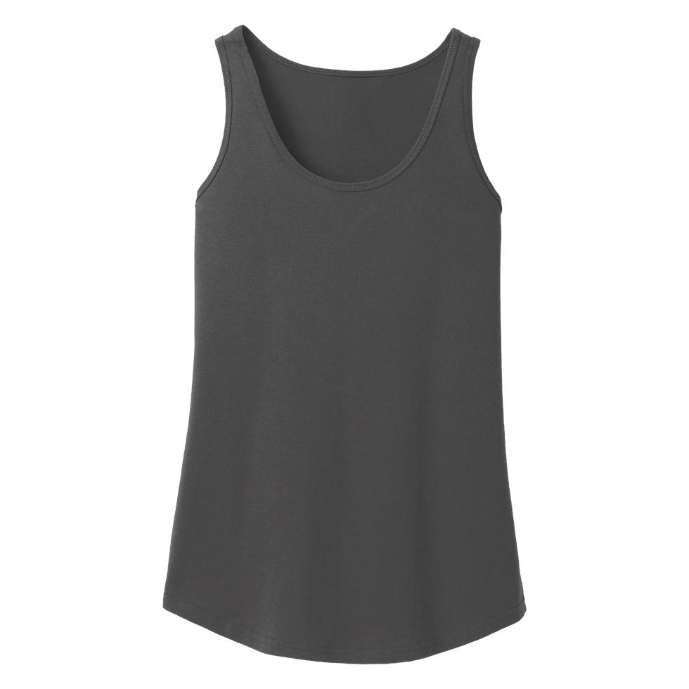Port & Company tank top shown in charcoal, front-view.