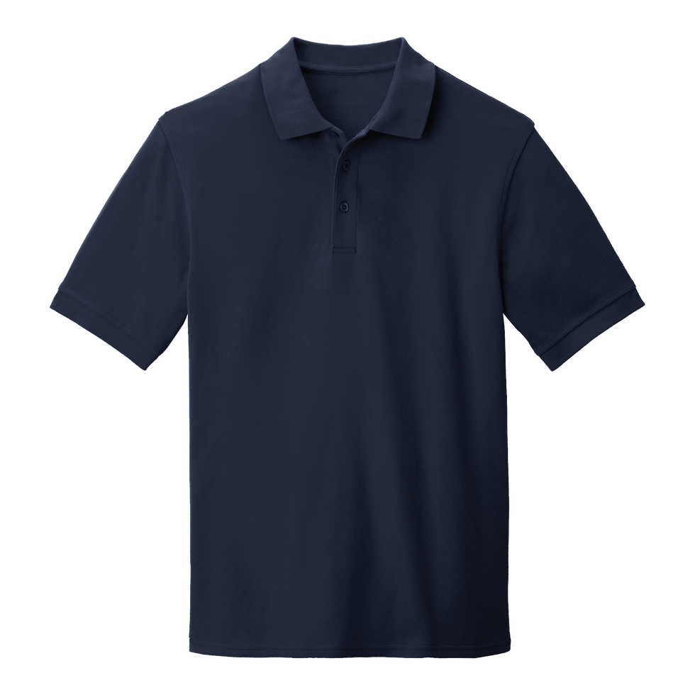 Men's deep navy classic fit short sleeve polo shirt.