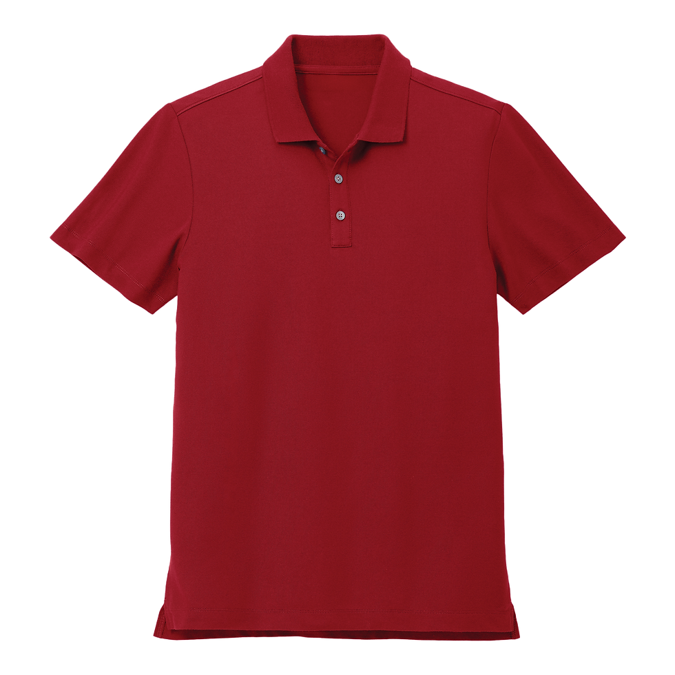 Mercer+Mettle men's apple red casual short-sleeve polo shirt with collar.